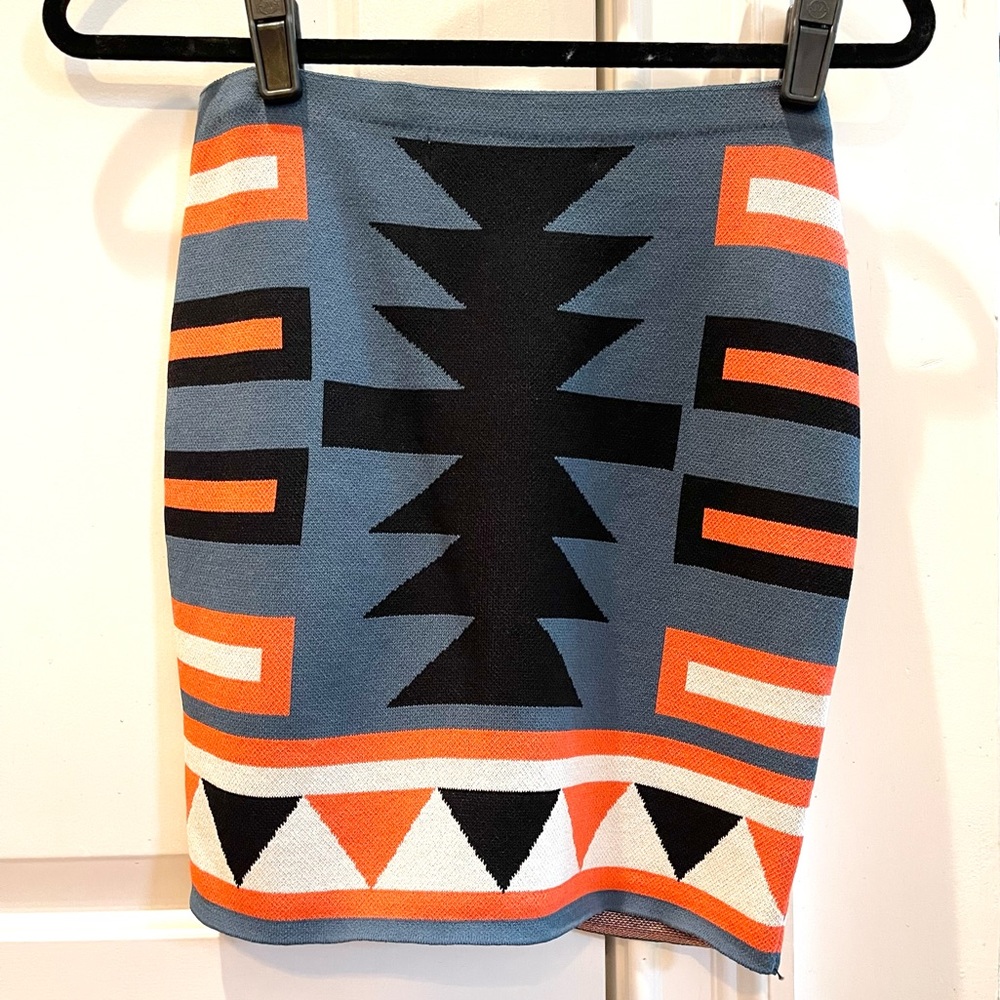 RACHEL Rachel Roy Bodycon Aztec Tribal Mini Skirt Size Small